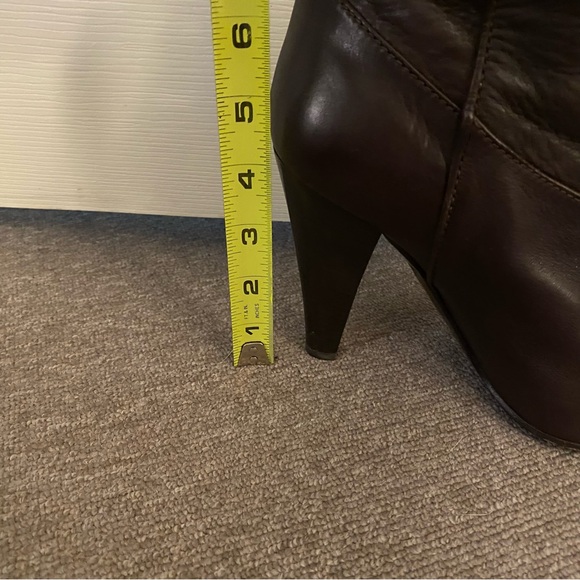Missoni Brown Leather Boots Knit Striped Block Heel Knee High w/box 8.5 EU 38.5 - Picture 9 of 15
